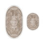 Mijölnir Juego de alfombras de baño beige y blanco (2 piezas)